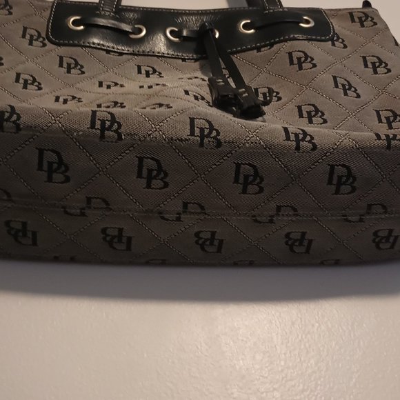 Vintage Dooney & Bourke Signature Grey & Black Logo Purse Shoulder Bag - Picture 7 of 12